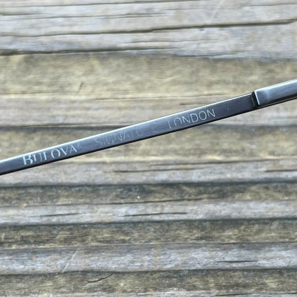 Bulova Signature London Eyeglasses Frame Black Pewter Glasses Handmade in Italy - Picture 9 of 12